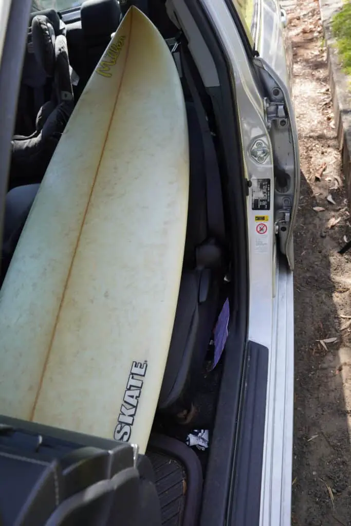 8ft surfboard 2024 in car